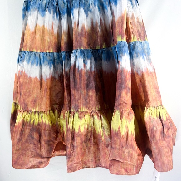 Alexis Roberta Tie Dye Tiered Halter Midi Dress Large Customized Boho Festival - Picture 6 of 7
